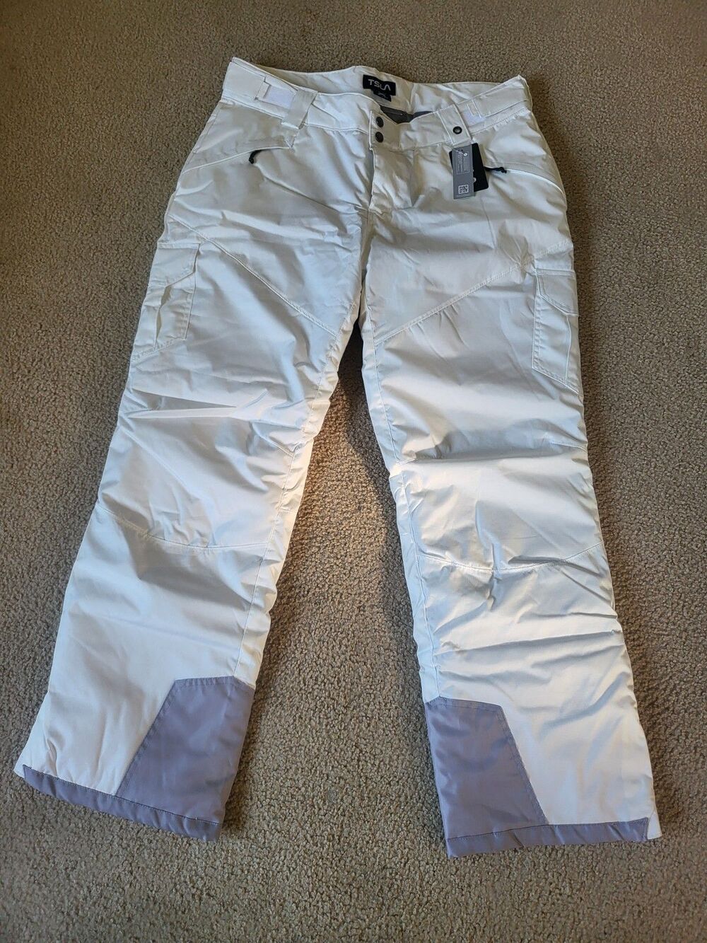 TSLA Women's Winter Snowboard / Ski Pants 6K Waterproof Insulated Size XL White